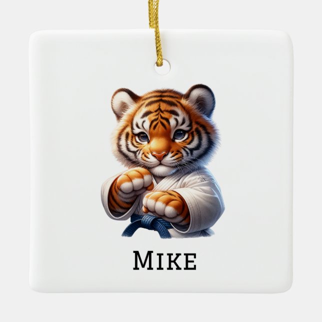Personalisiert Karateka/Karate Weihnachten Keramikornament (Vorderseite)