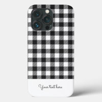 Personalisiert Kariert Gingham Schwarz-weiß Monogr