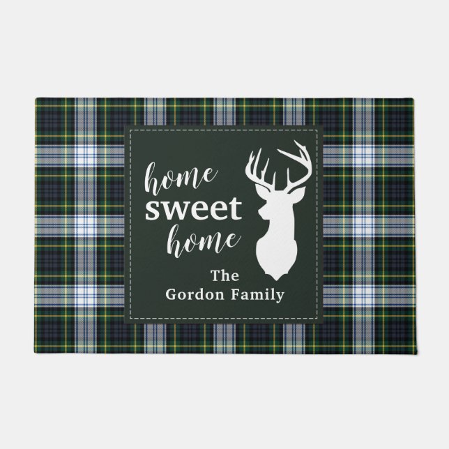Personalisiert Kariert Sweet Zuhause Tartan Clan G Fußmatte (Vorderseite)