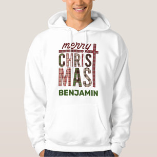 Personalisiert Karierte Stitch Mens Funny Custom Hoodie