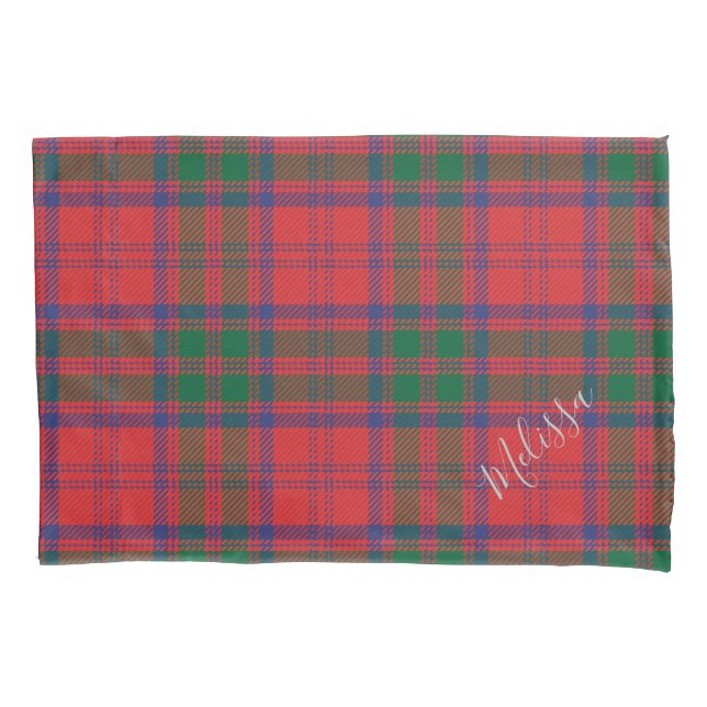 Personalisiert Karierter Clan Grant Tartan Rustic Kissenbezug (Vorderseite)