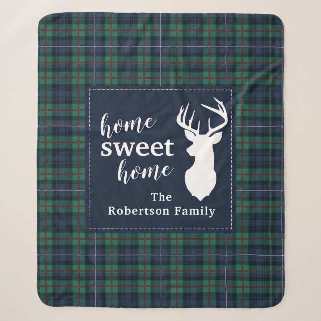 Personalisiert Karierter Urlaub Tartan Clan Robert Sherpadecke (Vorderseite)