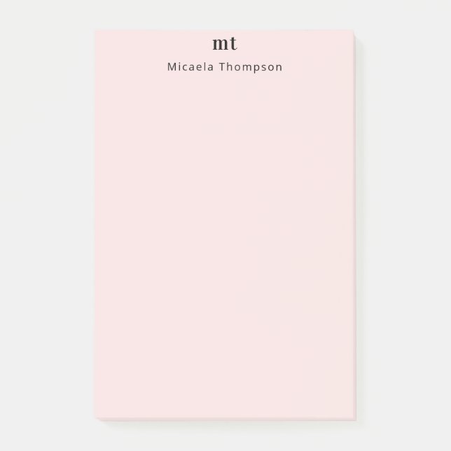 Personalisiert Kaum Rose + Erste Schritte Post-it Klebezettel (Vorderseite)