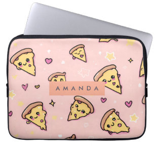 Personalisiert Kawaii Fun Pizza Slice Muster Laptopschutzhülle