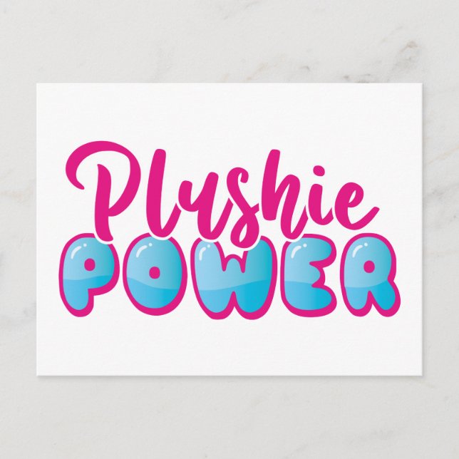 Personalisiert Kawaii Niedlich Pink Blue Plushie P Postkarte (Vorderseite)
