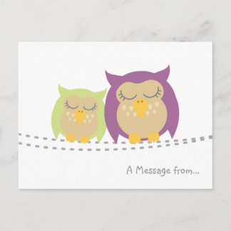 Personalisiert Kawaii Owl Postkarte