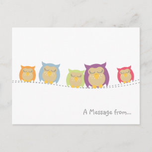Personalisiert Kawaii Owl Postkarte