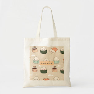 Personalisiert Kawaii Sushi Japanisches Muster Tragetasche