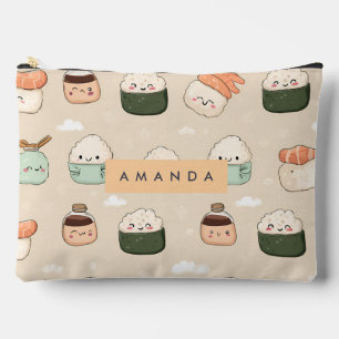 Personalisiert Kawaii Sushi Japanisches Muster Zubehörtasche