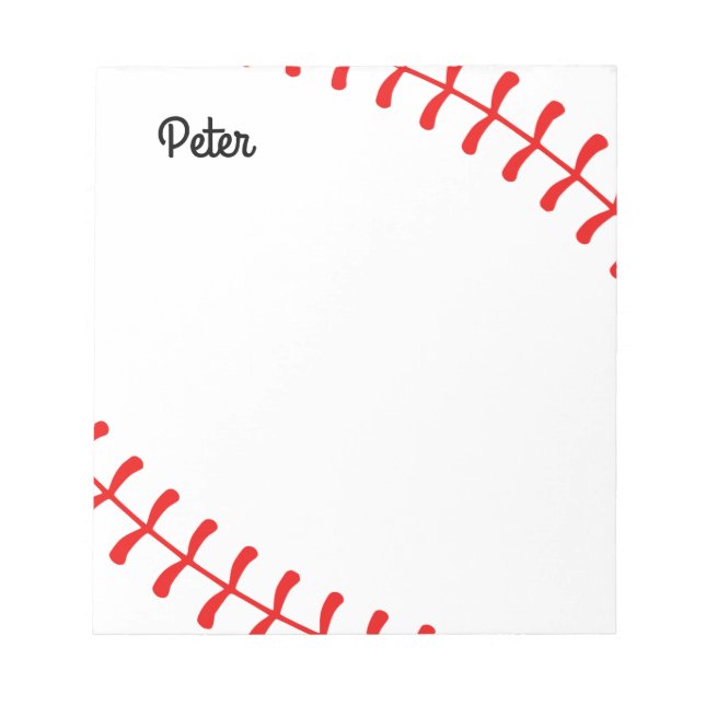 Personalisiert Kids Baseball Notepad Notizblock (Vorderseite)