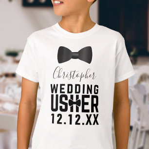 Personalisiert Kids Bow Krawatte Hochzeit Usher T  T-Shirt