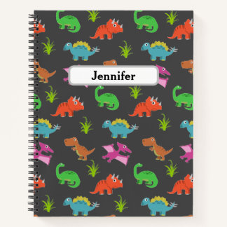Personalisiert Kids Dinosaur-Muster-Notebook Notizbuch