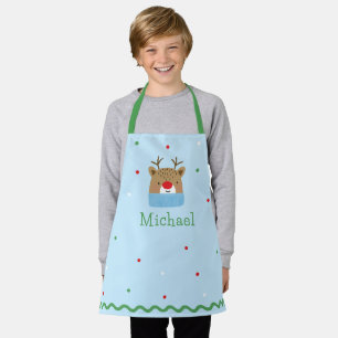 Personalisiert Kids Festive Rentier Weihnachten Schürze