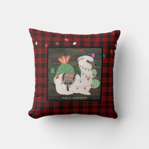 Personalisiert Kids Lama Alpaca Xmas Buffalo Karie Kissen