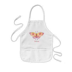 Personalisiert Kids Niedlich Butterfly Monogram Kinderschürze
