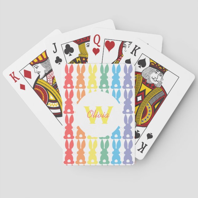 Personalisiert Kids Niedlich Rainbow Helle Silhoue Spielkarten (Rückseite)