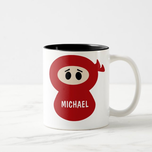 Personalisiert Kids Ninja Tasse (Rechts)