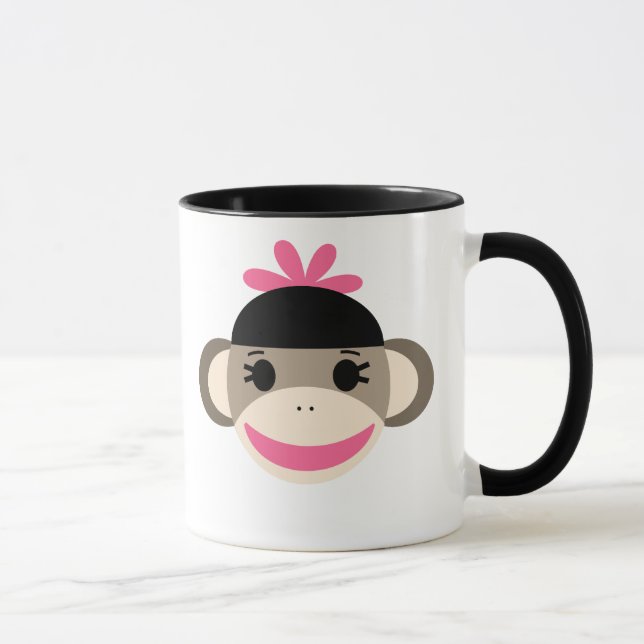 Personalisiert Kids Sock Monkey Tasse (Rechts)
