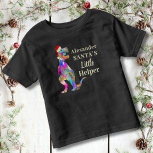 Personalisiert Kids T-Rex Dinosaur Weihnachten Kleinkind T-shirt