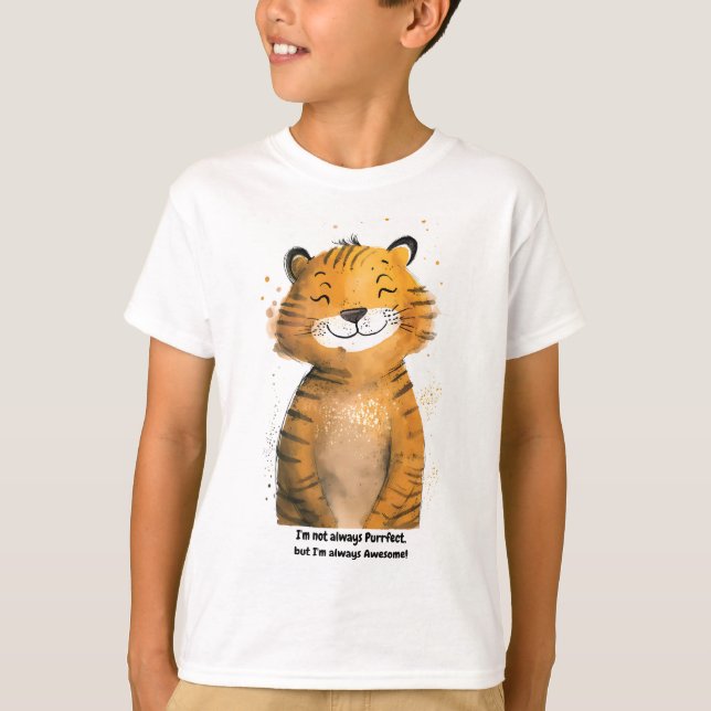 Personalisiert Kids tiger T - Shirt (Vorderseite)