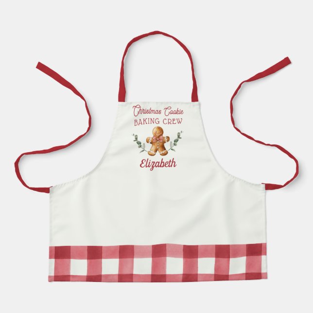 Personalisiert Kids Weihnachts Backen Crew Schürze (Vorderseite)