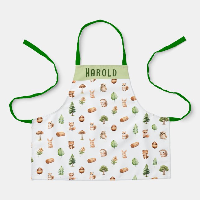 Personalisiert Kids Woodland Schürze (Vorderseite)