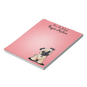 Personalisiert KiniArt Mops Notepad Notizblock