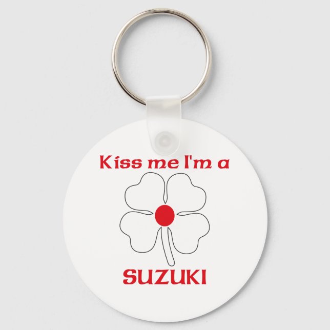 Personalisiert Kiss Me Ich bin Suzuki Schlüsselanhänger (Vorderseite)