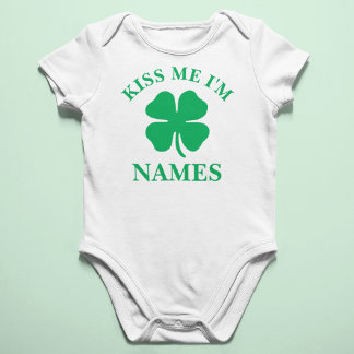 Personalisiert Kiss Me St. Patrick's Day Baby Strampler