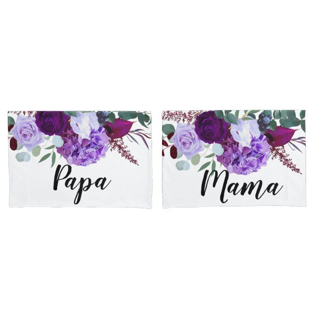 Personalisiert Kissen Hüllen Lavendel Hibiskus auf Kissenbezug (Vorderseite-Set)
