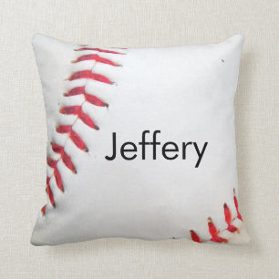 Personalisiert Kissen Weißes Baseball Rot Heftung