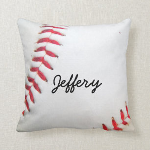 Personalisiert Kissen Weißes Baseball Rot Heftung