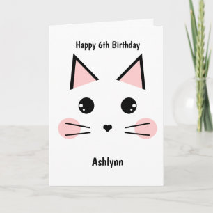 Personalisiert Kitty Cat Geburtstag Karte