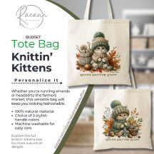 Personalisiert Knittin' Kittens Totbeutel