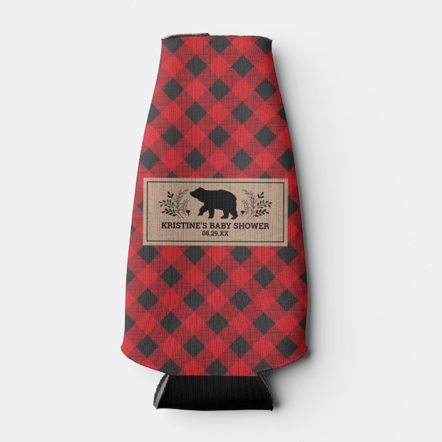 Personalisiert Kraft Lumberjack Buffalo Kariert Flaschenkühler (Vorderseite)