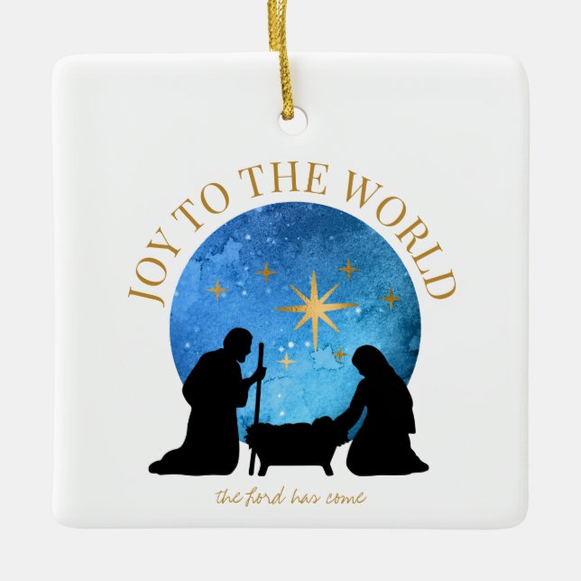 Personalisiert | Krippe | Weihnachten Keramikornament (Vorderseite)