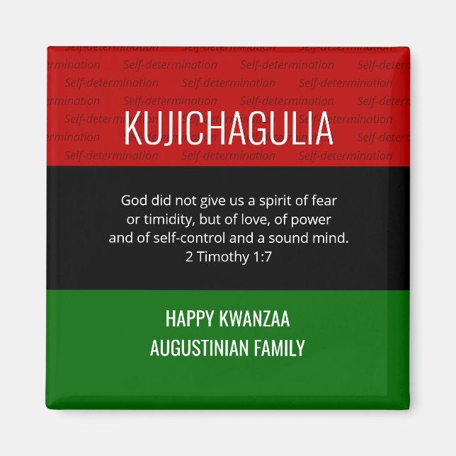 Personalisiert KUJICHAGULIA Kwanzaa Magnet (Vorne)