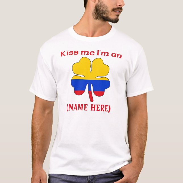 Personalisiert küssen Sie mich, den ich T-Shirt (Vorderseite)