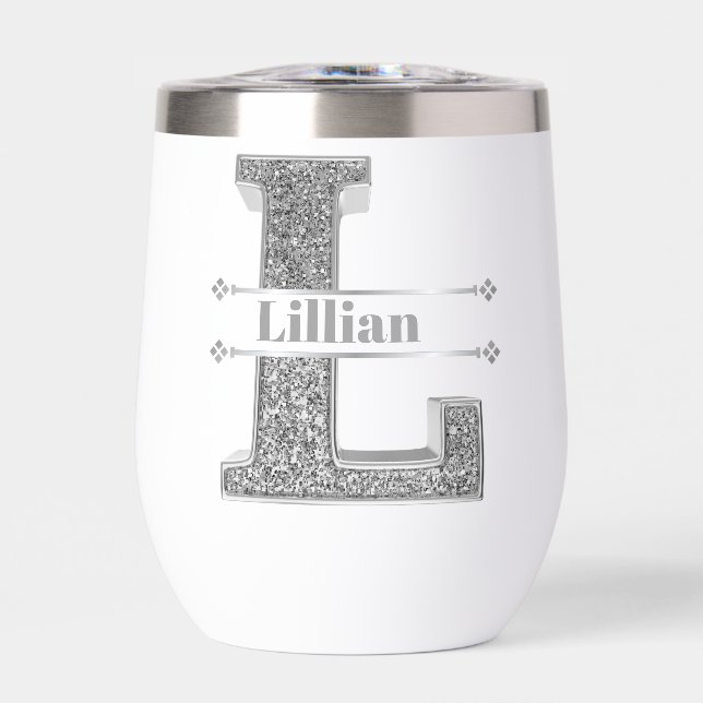 Personalisiert L Anfangssilbermonogramm Ihr Name (Vorderseite)