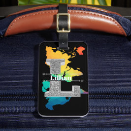 Personalisiert L Anfangssilbermonogramm Ihr Name Gepäckanhänger