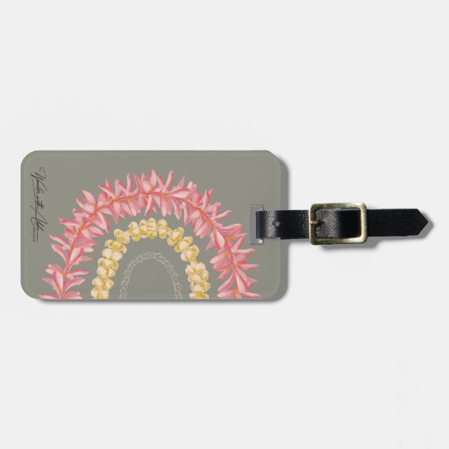 Personalisiert Lā Lei von Wander with Aloha Gepäckanhänger (Vorderseite horizontal)