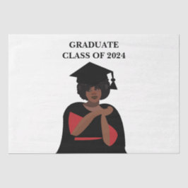 Personalisiert lächelnder weiblicher Abschluss Seidenpapier