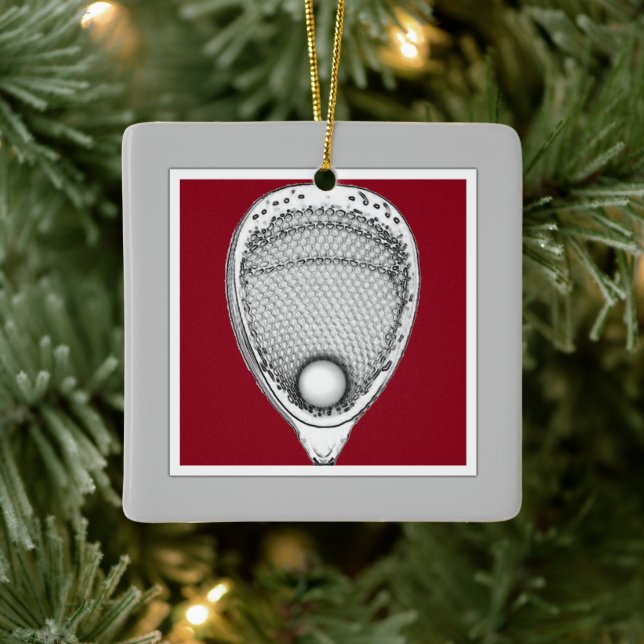 Personalisiert Lacrosse Goalie Keepake Keramikornament (Baum)