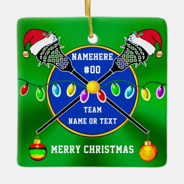 Personalisiert, Lacrosse Ornament für Jungen und M (Vorderseite)