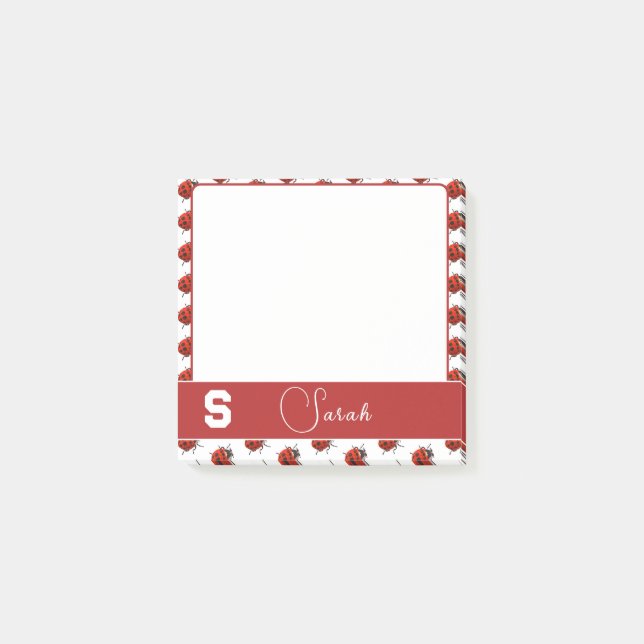 Personalisiert Ladybug Themed Post-it Klebezettel (Vorderseite)