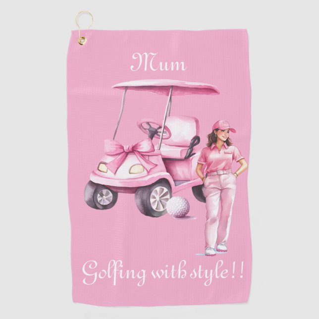 Personalisiert Ladys Golf Style Golf Handtuch (Vorderseite)