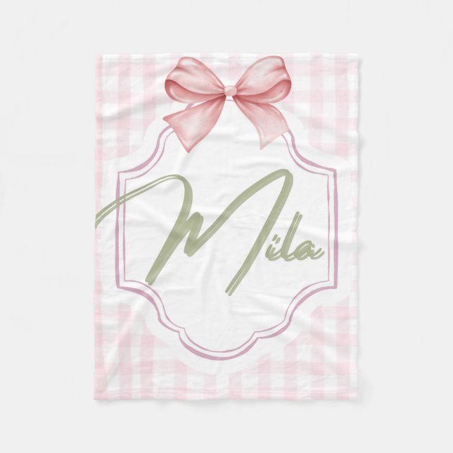 Personalisiert Lainey Baby Girl Kinderzimmer Bow&G Fleecedecke (Vorderseite)