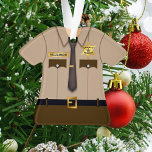 Personalisiert Landkreis Sheriff Khaki Uniform Ornament<br><div class="desc">Spaß,  personalisierter Landkreis Sheriff-Ornament.</div>