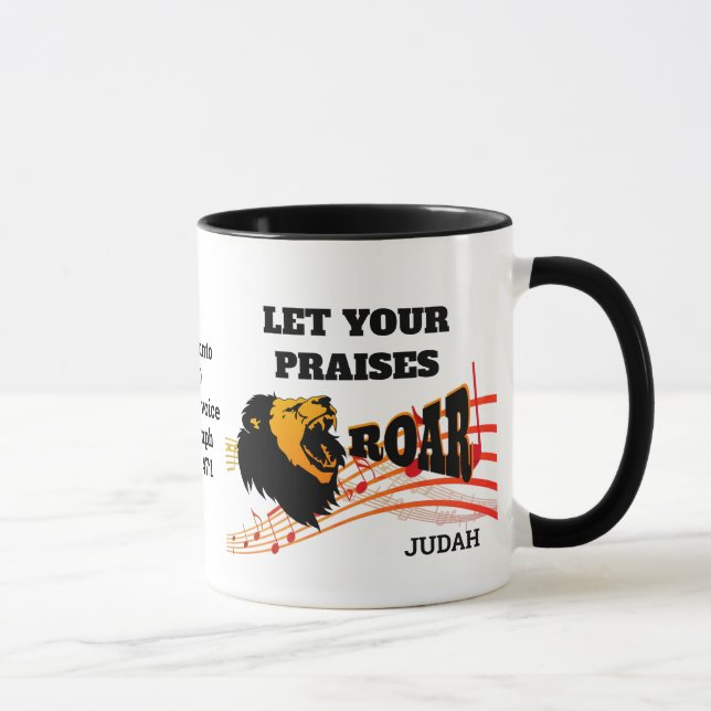 Personalisiert LASS IHRE PRAISEN ROAR Christlich Tasse (Rechts)