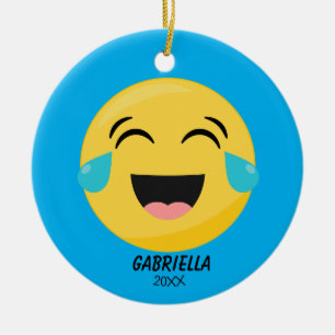 Personalisiert, laute Emoji Verzierung heraus Keramik Ornament